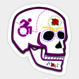 Disabled Sugar Skull Sticker